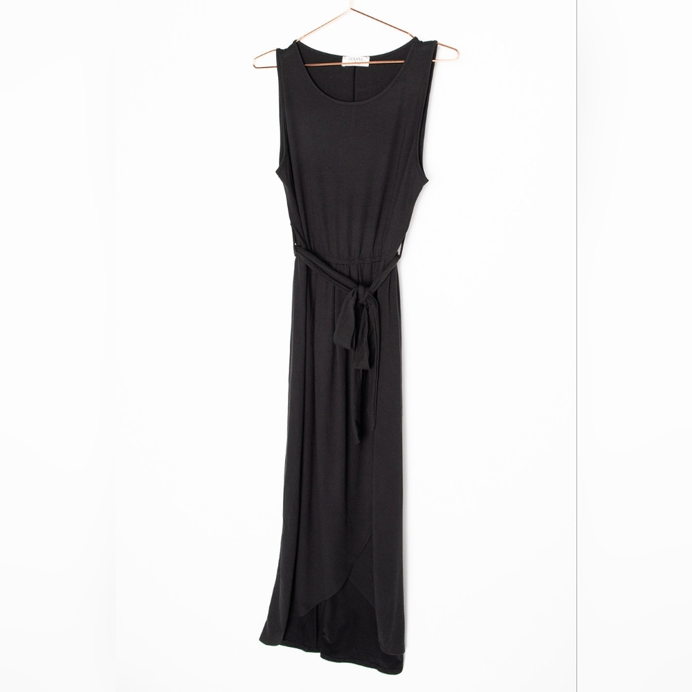 Zenana Black Tulip Style Dress with Tie
